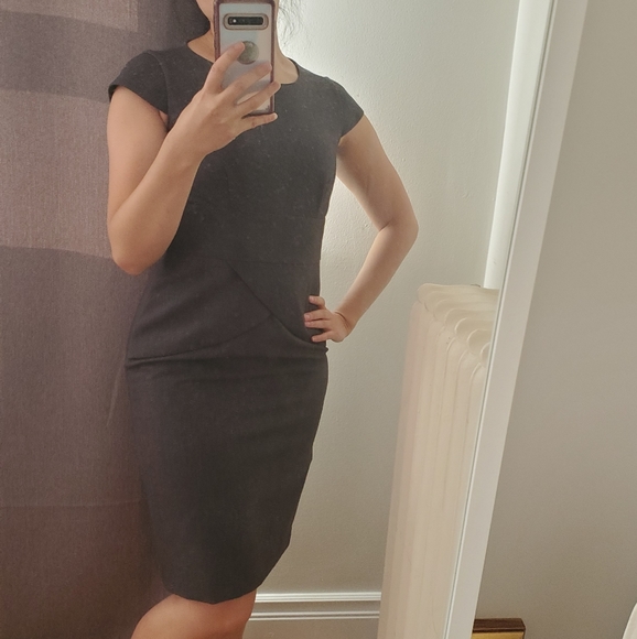 Calvin Klein grey cap sleeve shift dress sz 2 - Picture 2 of 7